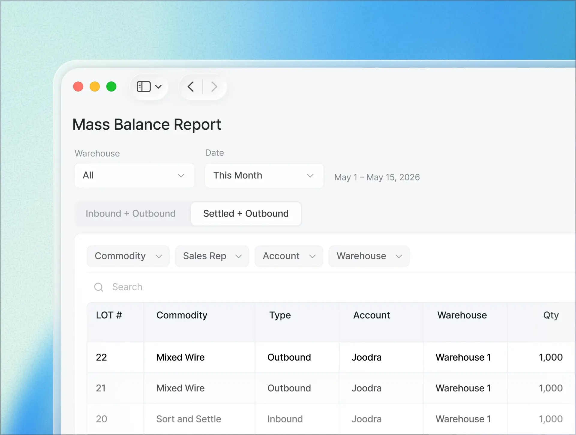 Mass Balance Report